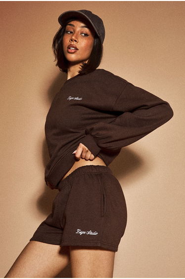 DSGN Studio Sweat Short - dark chocolate