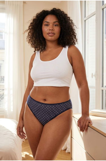 Blue-Multicolor 5-Pack Large Size Panties
