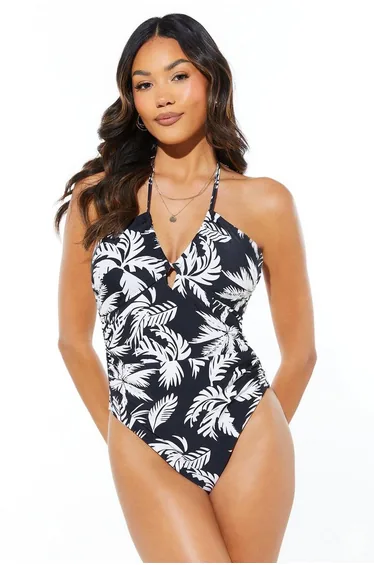 Halterneck Keyhole Bandeau Swimsuit