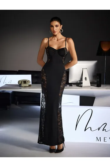 formal dresses in navy blue Elegant Misha Navy Gown
