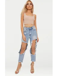 Nude Diamante Statement Fishnet Tights - 3