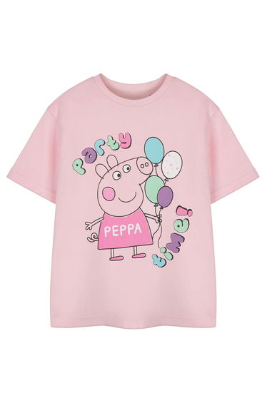 Peppa Pig Girls Party Time Short-Sleeved T-Shirt - Pink