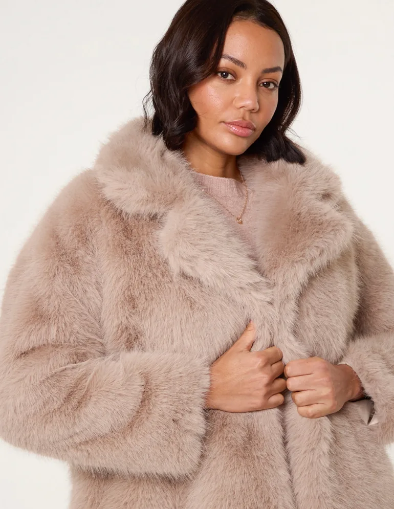 Short Faux Fur Coat - 1