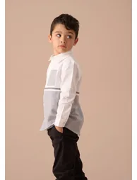 Hank Grey Textured Stripe Block Shirt - 3