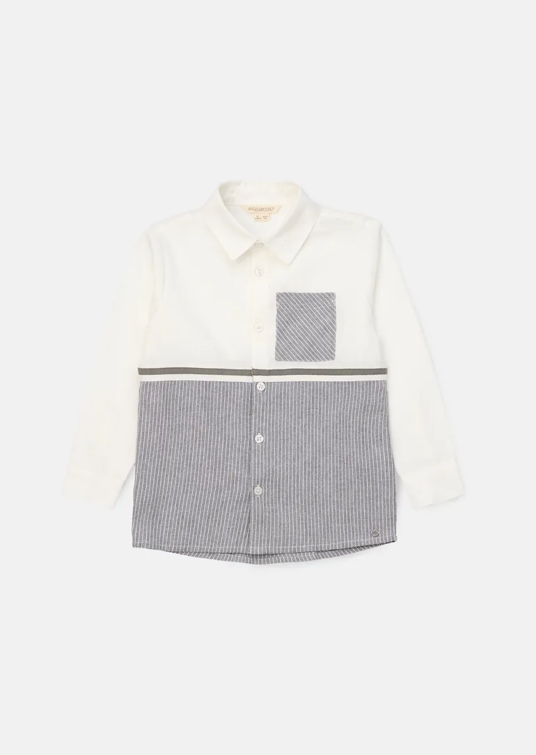 Hank Grey Textured Stripe Block Shirt - 4