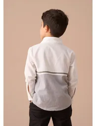 Hank Grey Textured Stripe Block Shirt - 1