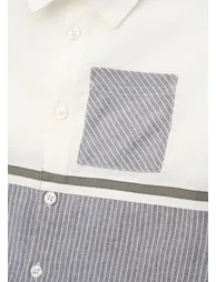 Hank Grey Textured Stripe Block Shirt - 6