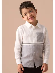 Hank Grey Textured Stripe Block Shirt