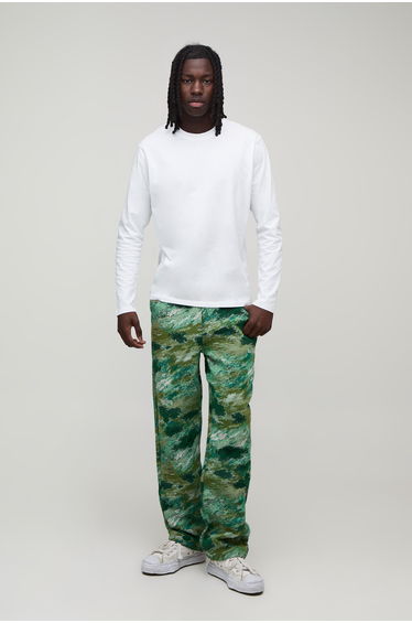 Relaxed Fit Abstract Camo Tapestry Trousers - green