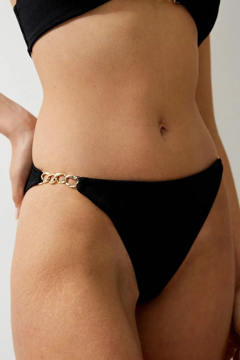 Slinky Chain Detail Bikini Bottoms - 2