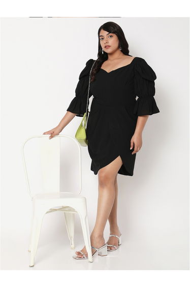 Plus Sweetheart Neck Wrap Front Dress