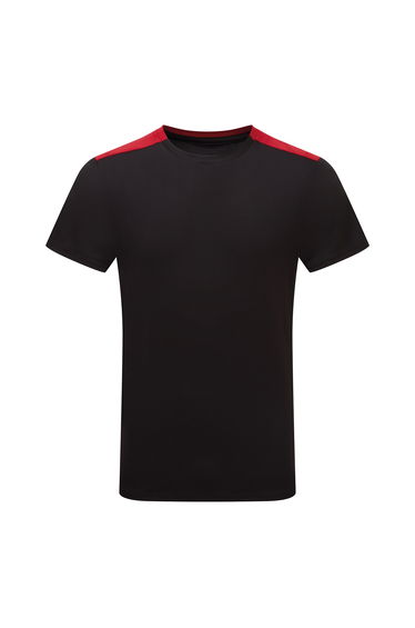 TriDri Unisex Adult Performance Contrast T-Shirt - Black/Fire Red
