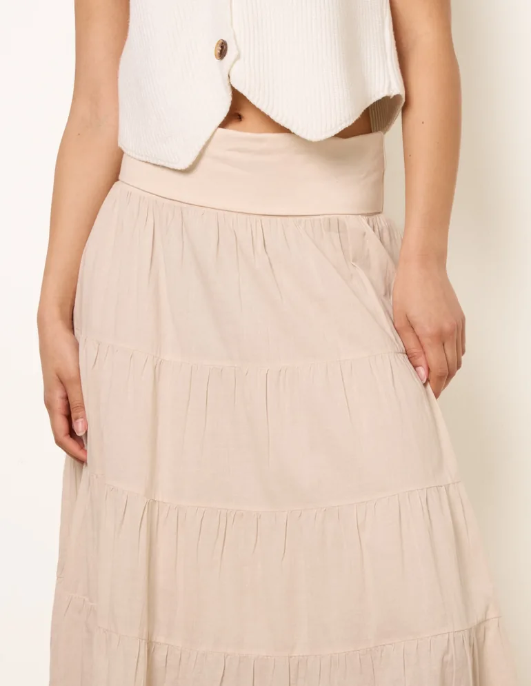 Jersey Band Tiered Skirt - 3