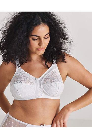 Dotty Full Cup Non Wired White Bra