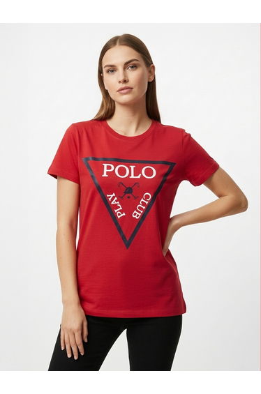 Red Graphic Logo Crew Neck T-Shirt