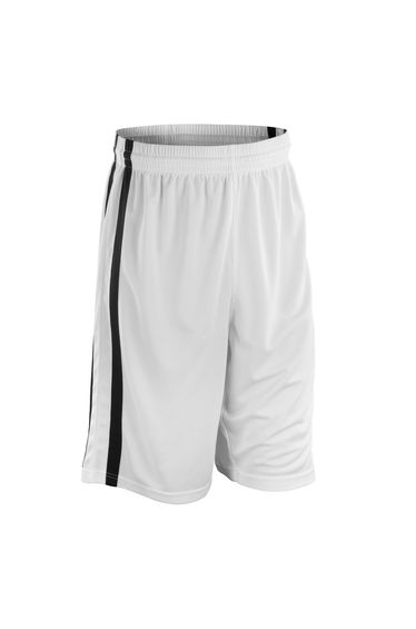 Spiro Mens Basketball Shorts - White/Black
