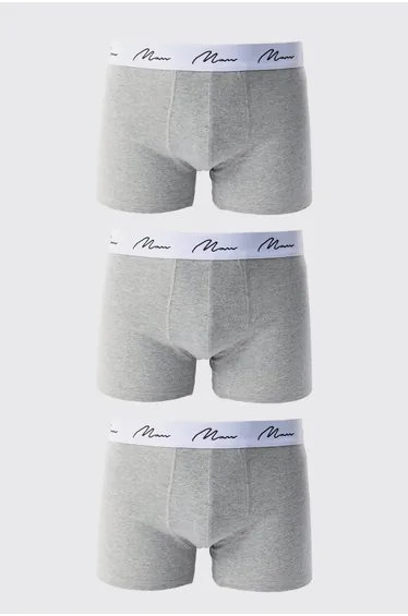 سروال داخلي ترنك بطبعة شعار عدد 3 - رمادي 