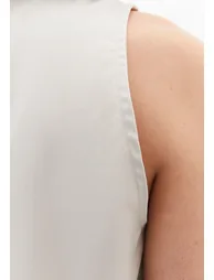 Sleeveless Tank Top With Crew Neck - SILVER BIRCH - 5