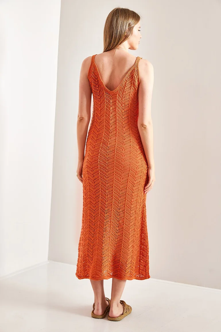 Women's Strapless, Openwork Summer Sweater Dress - 3
