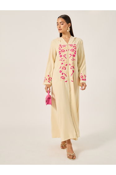 Floral Embroidered Maxi Jalabiya