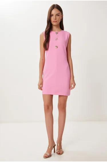 Women's Rose Gold Accessory Mini Woven Dress