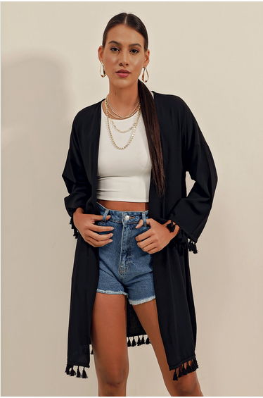 BDART Midi Beach Kimono with Pompom Detail