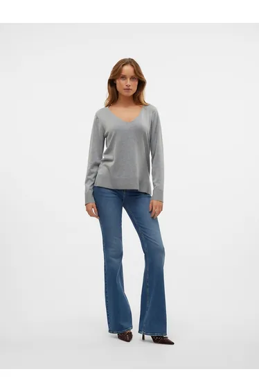 سترة فيرو مودا رمادي محبوك بأكمام طويلة