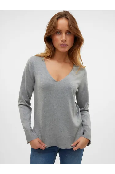 سترة فيرو مودا رمادي محبوك بأكمام طويلة