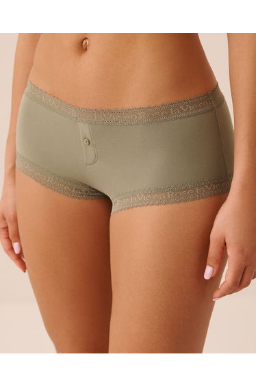 Super Soft Lace Trim Boyshort Panty