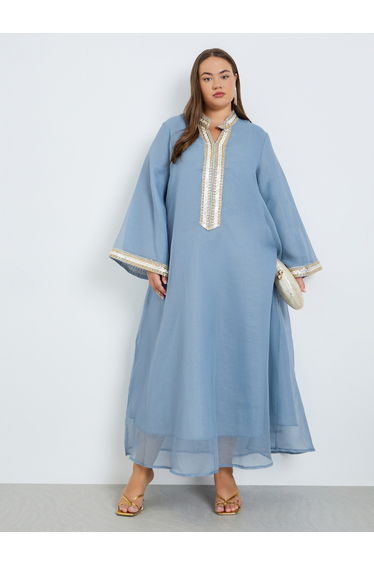 Plus Size Embellished Maxi Jalabiya