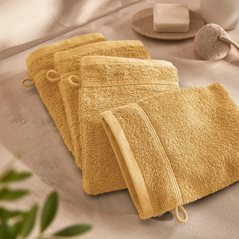 Set of 4 Zavara 100% Cotton Terry Supersoft Wash Mitts - 1
