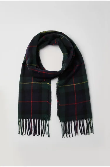 Dark Green Check Scarf