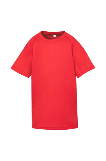 Spiro Childrens Boys Performance Aircool T-Shirt - Red