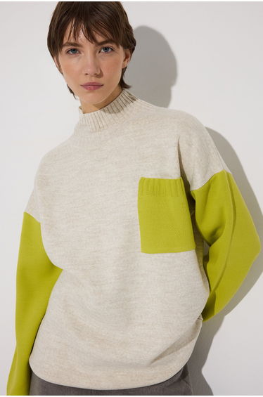 KNITWEAR TUNIC WITH POCKET DETAILED