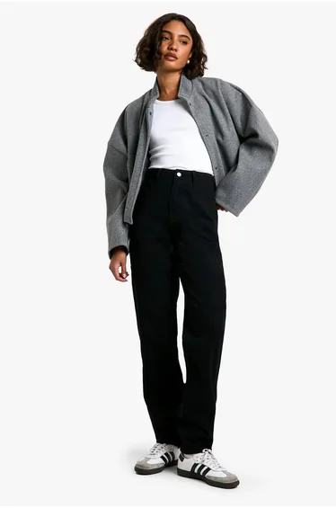 Tall Basic Black Straight Leg Jeans - black