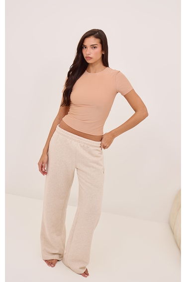 Latte Polyamide Longline T- Shirt