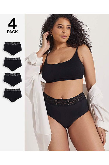 4 Pack Lace Top Full Knickers