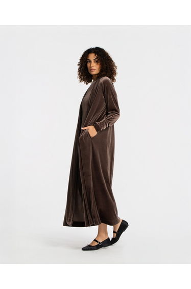 Panne Velour Abaya - SEASONAL CHOCOLATE