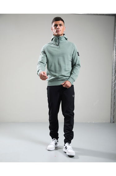Stanford 1/4 Zip Hood Sage