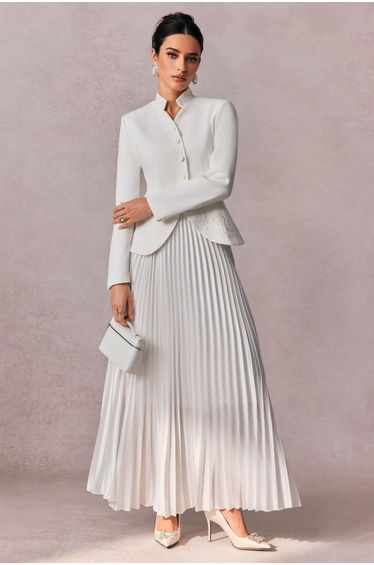Christine Embroidery Pleated Skirt Set