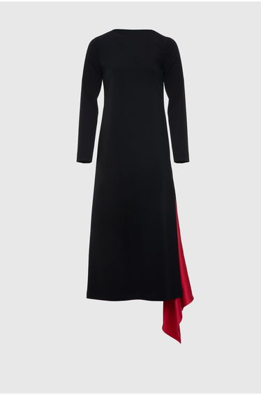 Black Long Sleeve Midi Dress