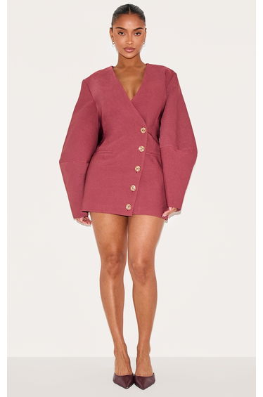 Shape Berry Premium Tailored Cocoon Sleeve A Line Blazer Dress
