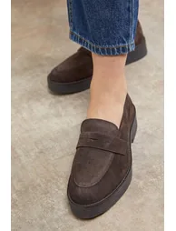 Butter Suede Chunky Penny Casual Loafers - 3