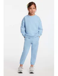 GRIMELANGE JABOR Girls Embroidered Crew Neck Comfort Blue Tracksuit Set - 1
