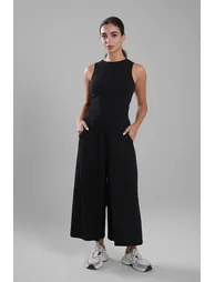 Wide-Leg Elastic Waist Pants
