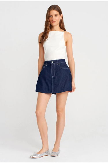 DILVIN Slim-Fit Halterneck Jersey Blouse