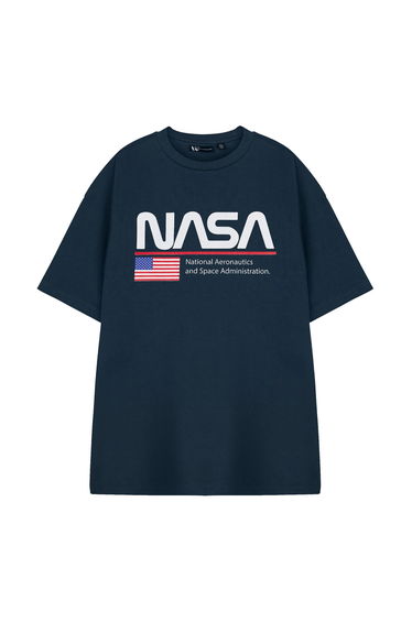NASA Unisex Adult Space Administration Short-Sleeved T-Shirt - Navy