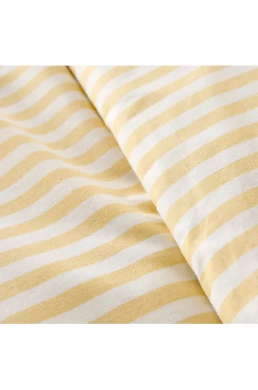 Soizic Yellow Duvet Cover in Cotton with Woven and Dyed Stripes