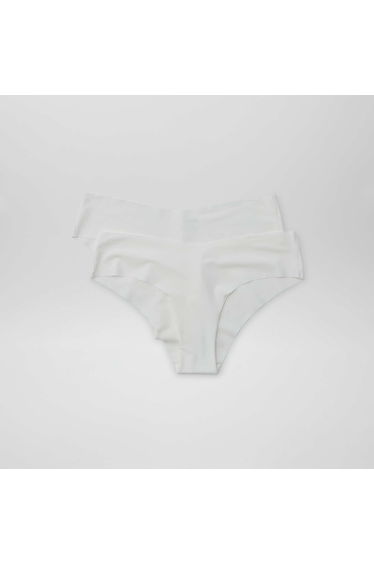 Pack of 2 pairs of seamless microfibre boy shorts WHITE