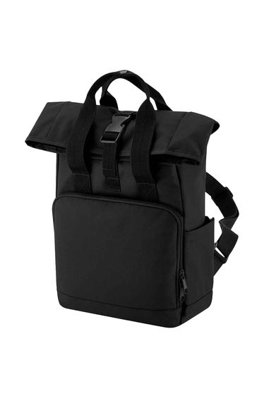 Bagbase Unisex Adult Mini Recycled Twin Handle Backpack - Black